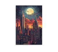 NPEJLCIGH City Poster- New York - The City That Never Sleeps Modern Hanging Wall Decor - Artistic Mural Print08x12inch(20x30cm)