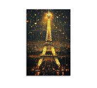 NPEJLCIGH City Poster- Paris - Love, Lights & Iconic Sights Modern Hanging Wall Decor - Artistic Mural Print24x36inch(60x90cm)