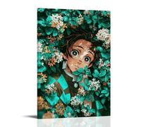NPEJLCIGH Demon Slayer Tanjiro's Floral Embrace Modern Hanging Wall Decor - Artistic Mural Print24x36inch(60x90cm)
