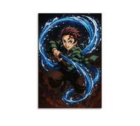 NPEJLCIGH Demon Slayer Tanjiro's Water Whirlwind Modern Hanging Wall Decor - Artistic Mural Print20x30inch(50x75cm)