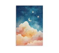 NPEJLCIGH Dreamy ABC Poster with Clouds & Stars Modern Hanging Wall Decor - Artistic Mural Print20x30inch(50x75cm)