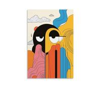NPEJLCIGH Fun Cartoon Shape Poster with Color Tags Modern Hanging Wall Decor - Artistic Mural Print08x12inch(20x30cm)