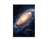 NPEJLCIGH Galactic Majesty- Spiral Galaxy with Shimmering Star Clusters Modern Hanging Wall Decor - Artistic Mural Print24x36inch(60x90cm)