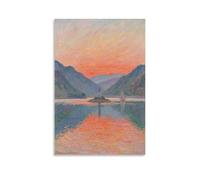 NPEJLCIGH Reservoir Middle Scenic Evening View Modern Hanging Wall Decor - Artistic Mural Print16x24inch(40x60cm)