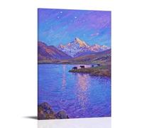 NPEJLCIGH Reservoir Middle Scenic Evening View Modern Hanging Wall Decor - Artistic Mural Print20x30inch(50x75cm)