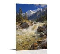 NPEJLCIGH Rippling Stream Scenic Morning Landscape Modern Hanging Wall Decor - Artistic Mural Print12x18inch(30x45cm)