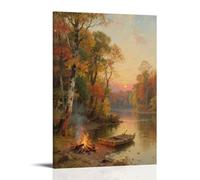 NPEJLCIGH River Bank Middle Scenic Autumn View Modern Hanging Wall Decor - Artistic Mural Print08x12inch(20x30cm)