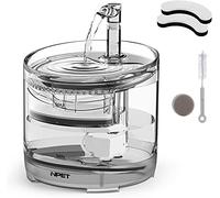 NPET drinking fountain for cats and dogs, transparent drinking water fountain with super quiet pump, water dispenser with filter, 1.5L capacity WF050TP
