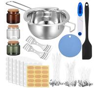 NPFVKSA Candle Making Kit,480ml Candle Making Wax Melted Pot,120 Candle Wicks,3 Sets of Wax Pots, 120 Candle Wick Stickers，Candle Making Kits for Adults