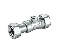 NPH 15mm Service Valve Straight 1/2" Inc. Washer Chrome