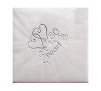 NPK 30th Anniversary Pearl Printed Napkins (Pack Of 15) (One Size) (White)