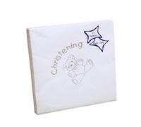 Npk Christening Teddy Design Foil Printed Napkins (Pack Of 15) White/silver (One Size)