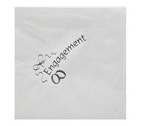NPK Engagement Design Foil Printed Napkins (Pack Of 15) (One Size) (Silver)