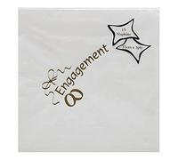 NPK Engagement Design Foil Printed Napkins (Pack Of 15) (One Size) (White)