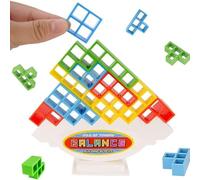 NPLSEO 16Pcs Tetra Tower Balance Game - Stacking Blocks Board Game, Team Tower Stacking Game, Swing Stack Balancing Toy for Kids & Adults, Family Party Travel Game, Educational Team Building Gift