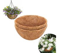 NPLSEO 2 PCS Hanging Basket Liners, 18 inch Natural Coco Fiber Liners, Round Coconut Liner for Hanging Baskets Replacement Planter, for Hangings Baskets at Indoor Outdoor Garden Porch and Balcony