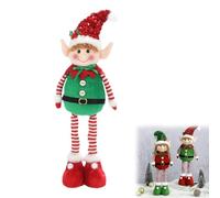 NPLSEO Christmas Plush Elf Dolls Set, Christmas Elf Figure Standing Decoration Red Green Fabric 46cm, Soft Holiday Plush Toy Ornaments for Kids, Home & Xmas Decor (Dolls-A)