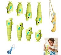 NPLSEO Extendable Fishing Game for Kids & Adults, Telescopic Tabletop Fish Catching Board Game, Hand-Eye Coordination Educational Toy, Family Fun Party Game, Birthday (Green)