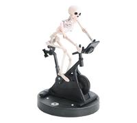 NPLSEO Halloween Skeleton Riding Bike, Static Skeleton on Spin Bikes, Static Resin Funny Scary Animated Skeleton, Skeletons on Spin Bikes Desktop Ornaments, Novel Halloween Decorations for the