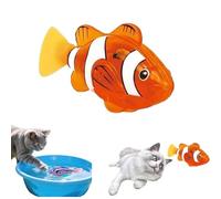 NPLSEO Interactive Swimming Robot Fish Cat Toy, Swimming Fi-sh with Luminous Function, Water-Activated Luminous Robot Fish for Kids & Pets, Waterproof Bath & Pool Toy for Kids Ages 5 & Up (Orange)
