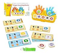 NPLSEO Montessori Finger Counting Math Toy, Early Learning Number Blocks & Educational Maths Game, Educational Number Counting Blocks Maths Games Preschool Learning Toys for Boys Girls Age 4-7 (B)