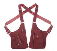 NPLSEO Premium PU Leather Underarm Bag Anti-Theft,Adjustable Underarm Shoulder Bag with Hidden Pocket,Multi-Compartment Crossbody Chest Bag for Men & Women,Water-Resistant Everyday Travel Pouch (Red)