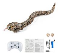 NPLSEO Remote Control Snake Toy - Rechargeable Realistic RC Snake Model with Land & Water Modes | Fast Moving Electronic Prank Reptile Toy for Kids & Boys Gift, 25in (Brown)