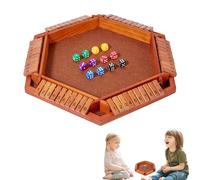 NPLSEO Shut The Box Game for 6 Players, Wooden Dice Board Game, Double Shutter Math Number Board, Travel Games Wooden Board, Ten Numbers Table Math, Educational Number for Home, Classroom Travel (A)