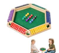 NPLSEO Shut The Box Game for 6 Players, Wooden Dice Board Game, Double Shutter Math Number Board, Travel Games Wooden Board, Ten Numbers Table Math, Educational Number for Home, Classroom Travel (B)