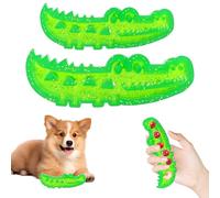NPLSEO Slow Feed Chew and Fetch Crocodile, Dogs Slow Feeder Puzzle Dog Toy, Rubber Alligator Dog Chew Toy, Food Dispenser Slow Feeding, Alligator Dogs Chew Toy for Large, Medium & Small Dogs (S+L)