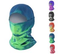 NPLSEO Unisex Heat Reactive Balaclava, Heated Color Change Thermal Ski Full Face Wrap, Breath-Activated Colour Shift, Stretch Windproof Headwear for Skiing Cycling Hiking (Blue to Green)