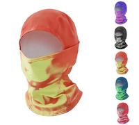 NPLSEO Unisex Heat Reactive Balaclava, Heated Color Change Thermal Ski Full Face Wrap, Breath-Activated Colour Shift, Stretch Windproof Headwear for Skiing Cycling Hiking (Orange Turns Yellow)