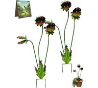 NPLSEO Whimsical Metal Carnivorous Plant Garden Stake, 25-Inch Venus Flytrap Garden Sculpture, Durable Outdoor Yard Art for Lawn, Flower Beds & Patio, Unique Garden Decor Gift (2PCS)