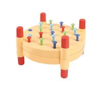 NPLSEO Wooden Baby Workbench Pounding Hammer Toy for Toddlers, STEM Educational Preschool Learning Toy, Hand-Eye Coordination & Motor Skills Development, DIY Gift for Boys & Girls (Red)