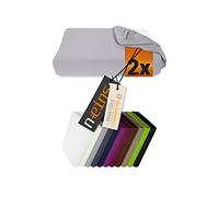 npluseins 959.1234 Stretch Covers for Neck Pillow Health Pillow Small 30-35 x 45-50 cm Silver Pack of 2