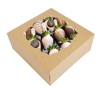 NPLUX 20 Pack Pie Boxes 10x10x3inch Bakery Boxes with Window Dessert Pastry Boxes Pie Boxes 10 inch for Pies Cheesecake and Chocolate Covered Strawberries (Brown)