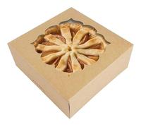 NPLUX 20 Pack Pie Boxes 10x10x3inch Bakery Boxes with Window Dessert Pastry Cookie Boxes10 inch for Cheesecake Shortbread and Scones (Brown)
