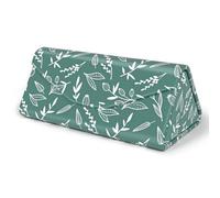 NPOOYI Sunglasses Case, Foldable Glasses Case, Magnetic PU Leather Hard Shell Folding Eyeglass Holder Box, Collapsible Unisex, Green Leaf, One Size