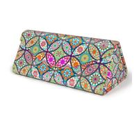 NPOOYI Sunglasses Case, Foldable Glasses Case, Magnetic PU Leather Hard Shell Folding Eyeglass Holder Box, Collapsible Unisex, 1pcs-beautiful Mandala, One Size