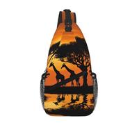 NPOREJKNGF Africa Giraffe Majestic Tree Print Cross Chest Bag Diagonallylightweight Durable Sling Bag With Large Capacity, Adjustable Shoulder Strap For Travel, Work Daily Use
