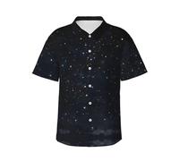 NPOREJKNGF Black Glitter Hawaiian Shirt - Full-Frame Single-Side Print, Ultra-Soft Polyester Fabric, Short Sleeve Button-Up for Men & Teens
