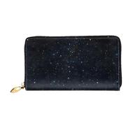 NPOREJKNGF Black Glitter Stylish Leather Wallet for Fashionable Printed Wallet with Multiple Card Slots, Zippered Coin Pocket & Id Window Gift