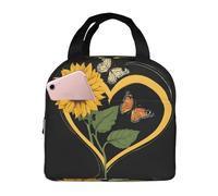NPOREJKNGF Blessed to Be Called Nana Sunflower Lunch Bag with Fullprint Design Lightweight Insulated Bag for Food Storage, 8x5 Inch Front Pocket Multi-Use Bag for Work, Outdoor, Beach, and Picnic