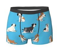 NPOREJKNGF Cartoon Beagle Dog Print Men'S Printed Boxer Briefs Comfortable Multi Face Design Stretch Underwear For All Day Wear