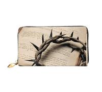 NPOREJKNGF Crown of Thorns Stylish Leather Wallet for Fashionable Printed Wallet with Multiple Card Slots, Zippered Coin Pocket & Id Window Gift