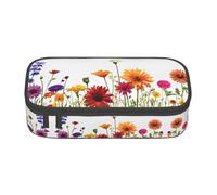 NPOREJKNGF Iris Flower Butterfly Pencil Case with Full-Print Design â€“ Durable Oxford Cloth Multi-Purpose Case for School, Office & Travel