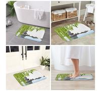 NPOREJKNGF Stone Print Flannel Nonslip Doormat Extra Thick Indoor Outdoor Rug For Front Door, Kitchen, Bathroom, Living Room, Garage Easy Clean Dirt, Mud