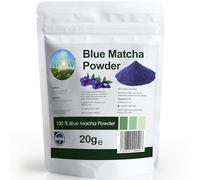 NPOW Blue Pea Flower Tea Powder - Caffeine-Free Pure Blue Matcha Powder, Allergen-Free Herbal Tea Flower, High Antioxidants Powders, Flowering Teas for Smoothies, Baking & Cuisines - 20g