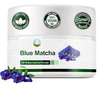 NPOW Blue Pea Flower Tea Powder - Caffeine-Free Pure Blue Matcha Powder, Allergen-Free Herbal Tea Flower, High Antioxidants Powders, Flowering Teas for Smoothies, Baking & Cuisines - 50g