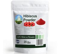NPOW Hibiscus Powder for Hair - Face, Skin and Health - Natural and Pure Hibiscus Flower Powder for Food and Drinks, Hair Growth Powders - 20g
